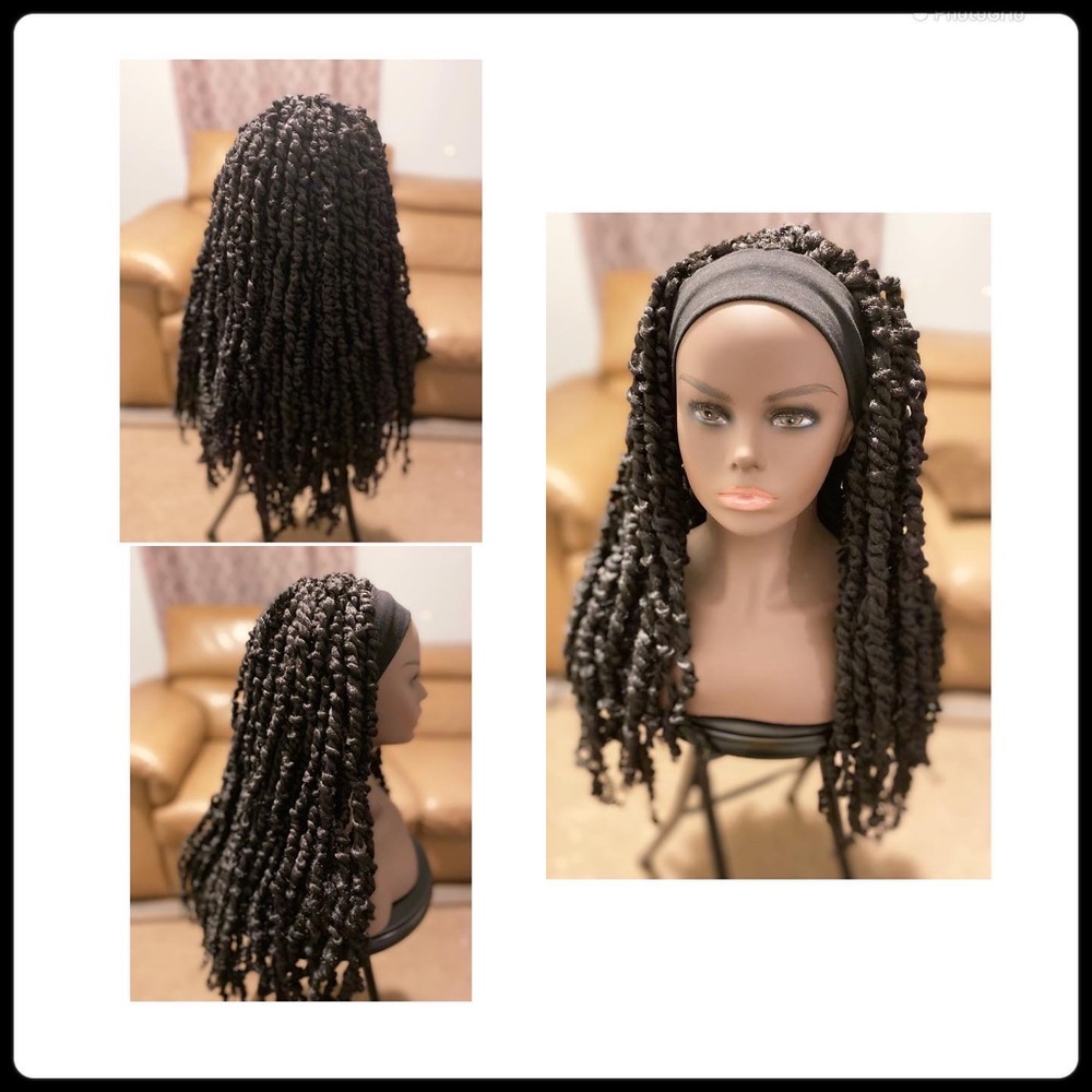 Bomb twist crochet spring twist headband wig.
